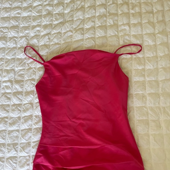 NBD Abra Pink Satin Ruched Mini Dress - Picture 6 of 12